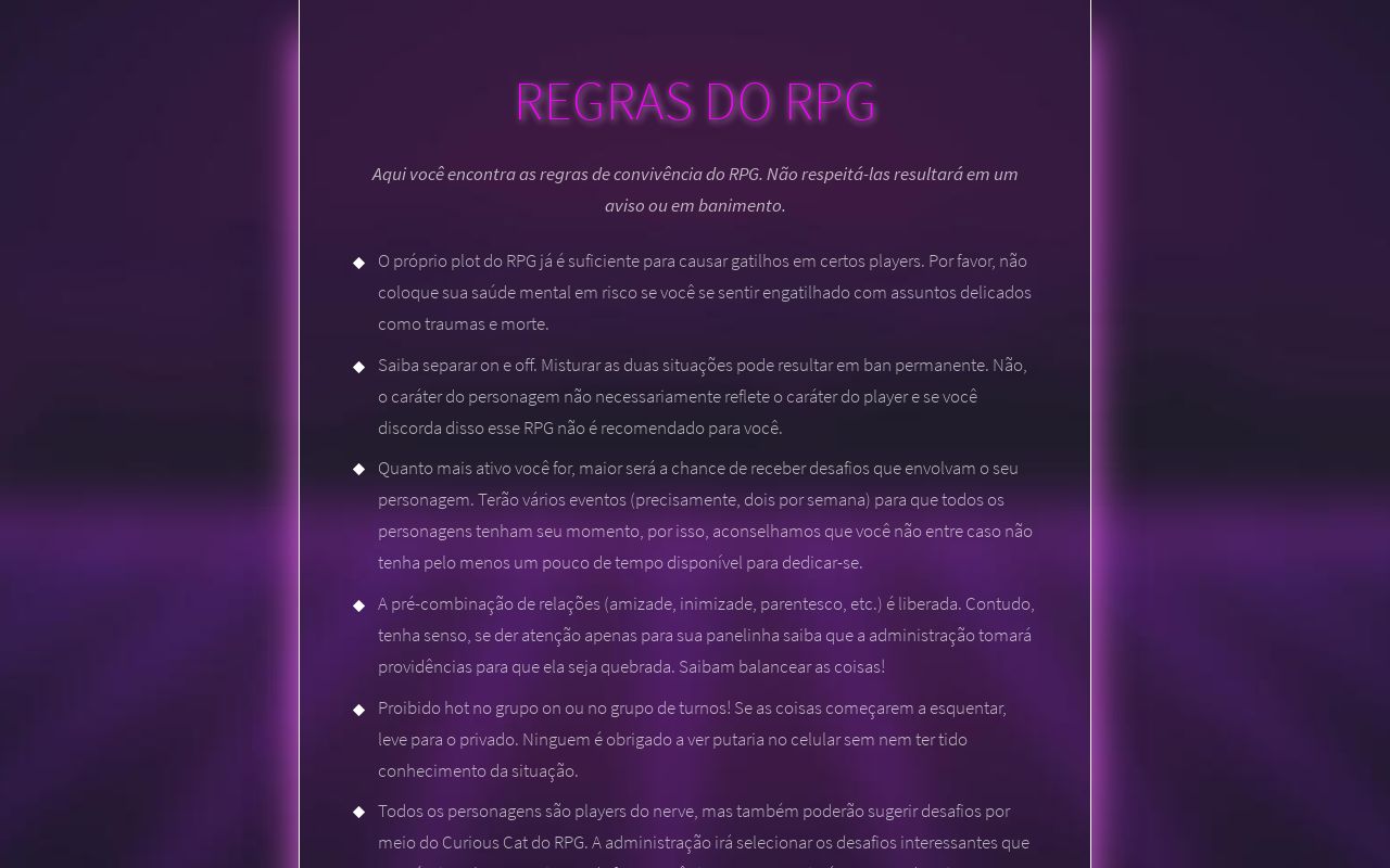 Regras do RPG